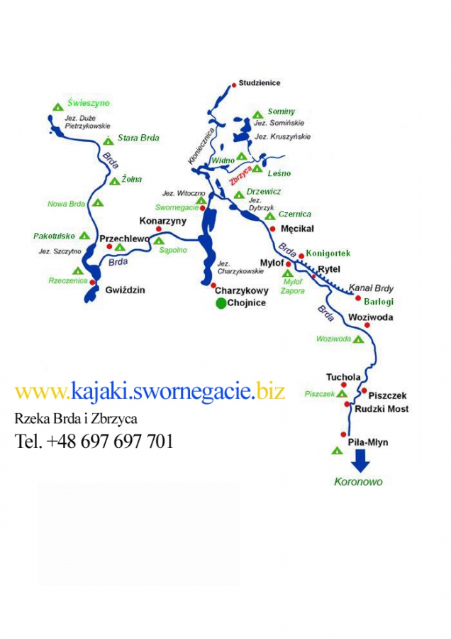 Rzeka Brda - mapa