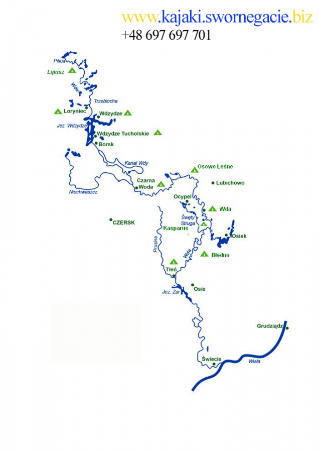 Rzeka Wda - mapa