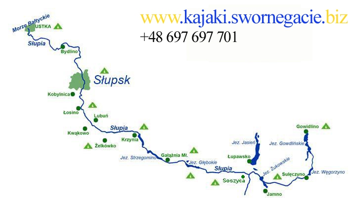 Rzeka Słupia - mapa