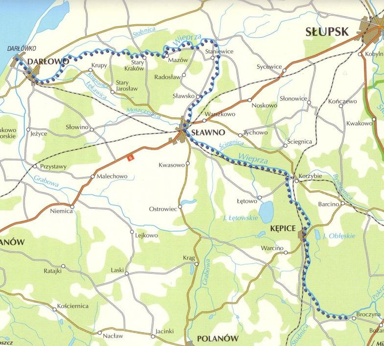 Rzeka Wieprza - mapa